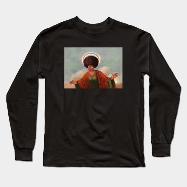 God is a Black Woman Long Sleeve T-Shirt by Calvet Arts